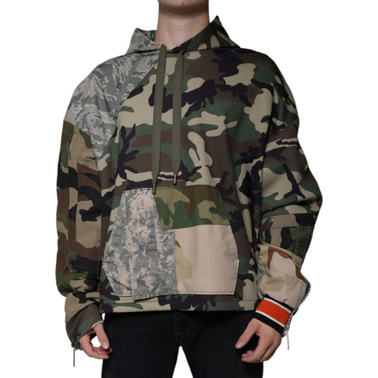 Dolce & Gabbana Multicolor Camouflage Hooded Sweatshirt Sweater