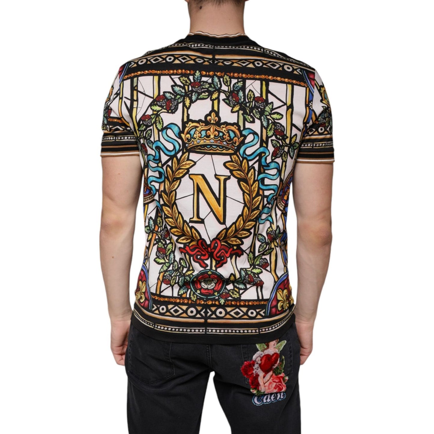 Dolce & Gabbana Multicolor Napoleon Print Cotton T-shirt Dolce & Gabbana