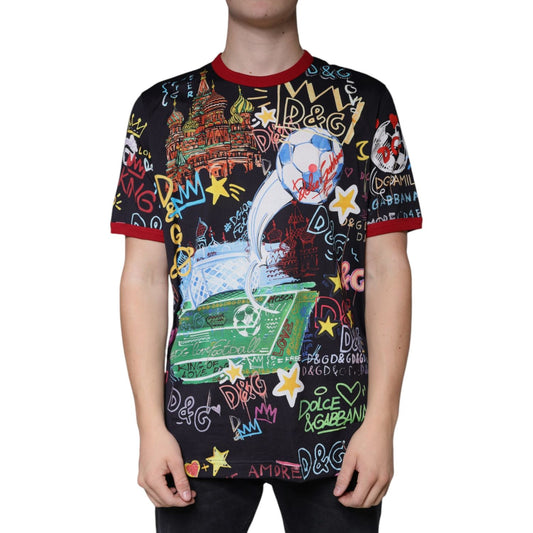 Dolce & Gabbana Multicolor Graphic Print Cotton Crew Neck T-shirt Dolce & Gabbana