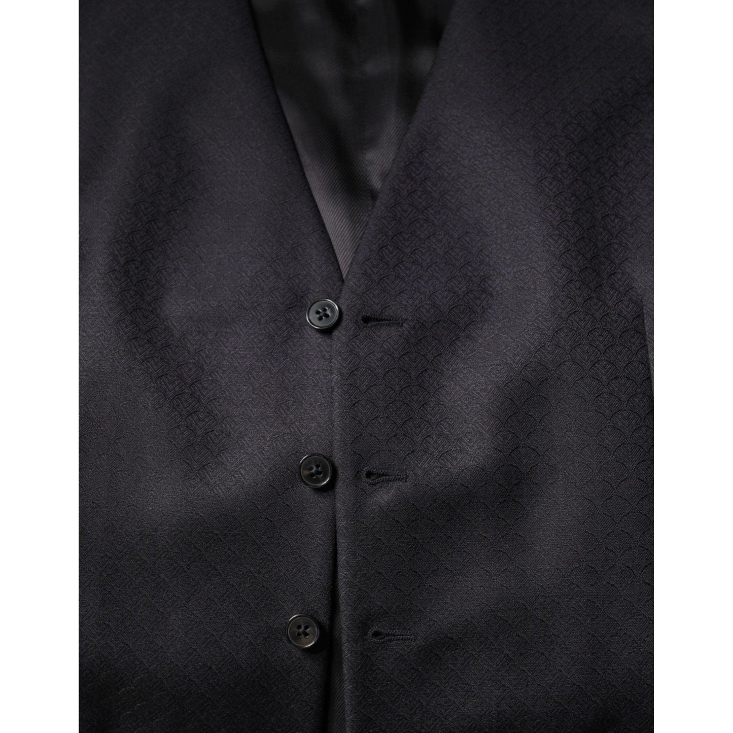 Dolce & Gabbana Black Wool Waistcoat Dress Formal Vest Dolce & Gabbana