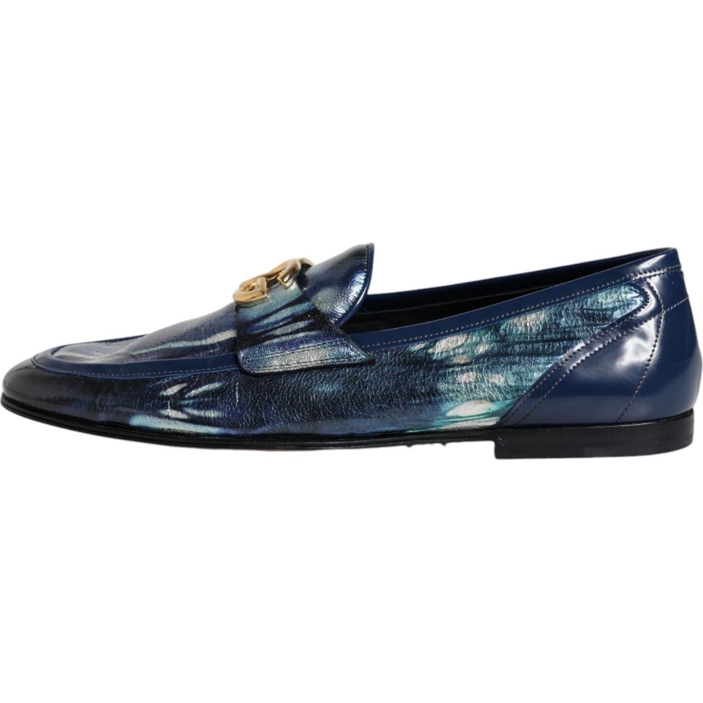 Dolce & Gabbana Blue Tie Dye DG Loafers Formal Shoes Dolce & Gabbana