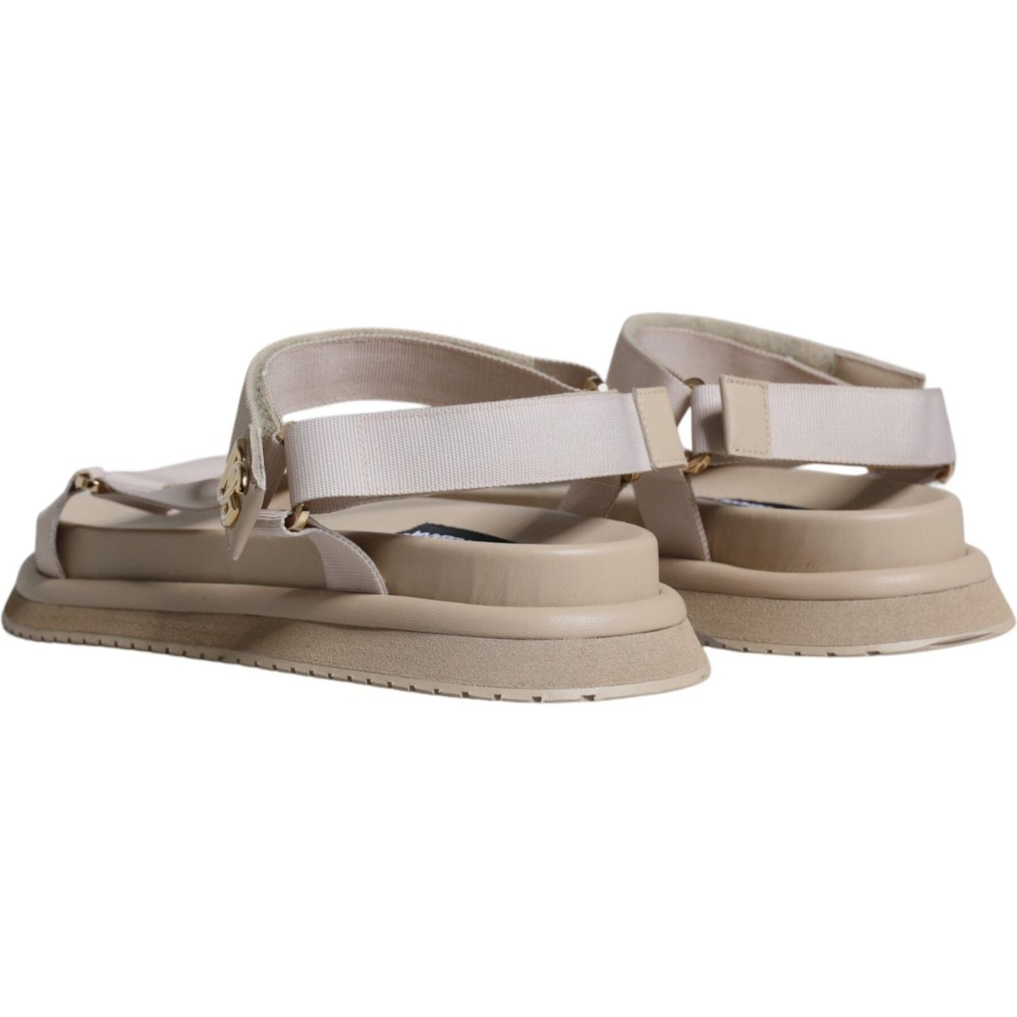 Dolce & Gabbana Beige Nappa Devotion Strap Men Sandals Shoes Dolce & Gabbana