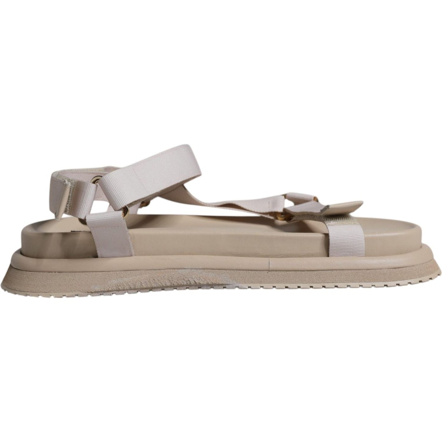 Dolce & Gabbana Beige Nappa Devotion Strap Men Sandals Shoes Dolce & Gabbana