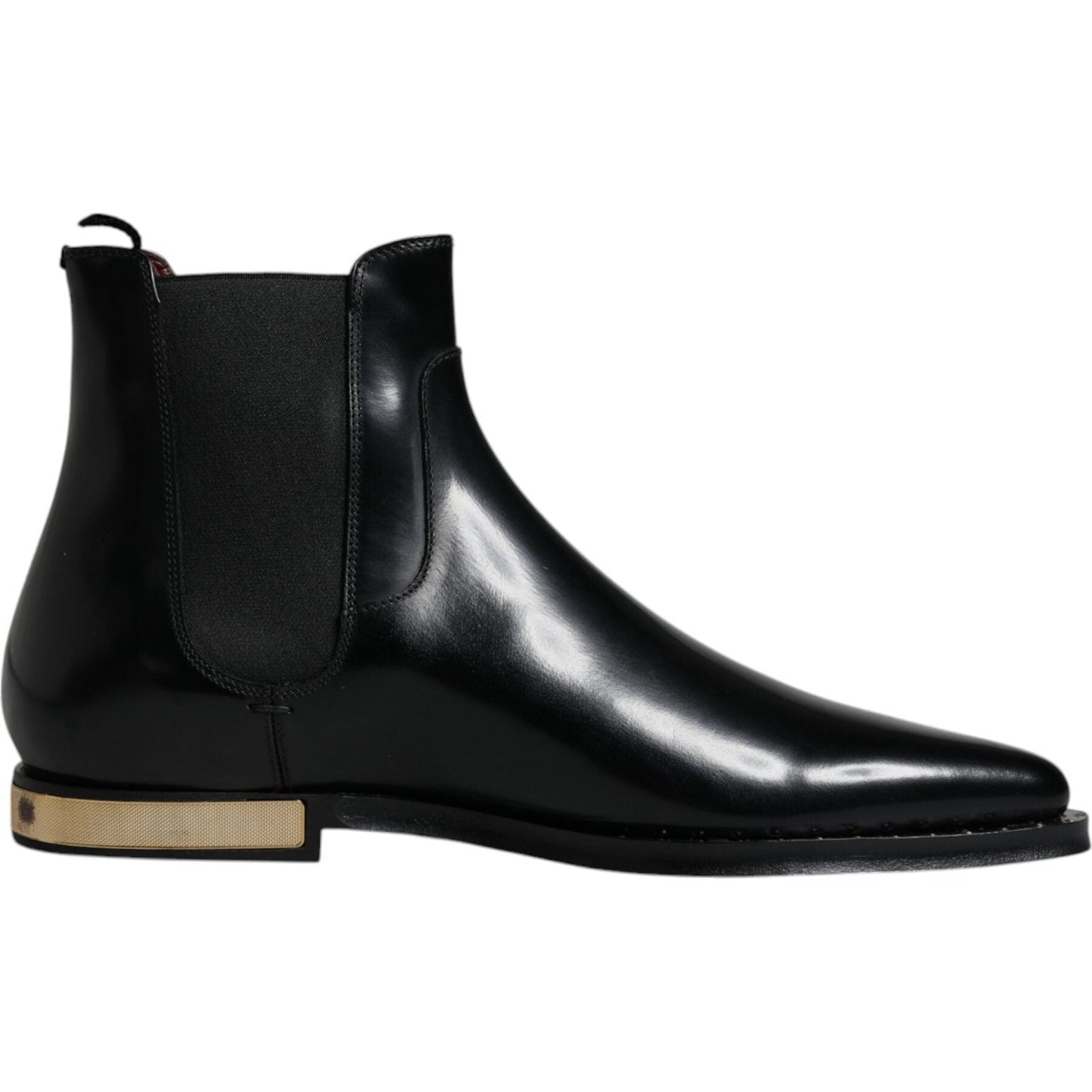 Dolce & Gabbana Black Leather Chelsea Ankle Boots Shoes Dolce & Gabbana