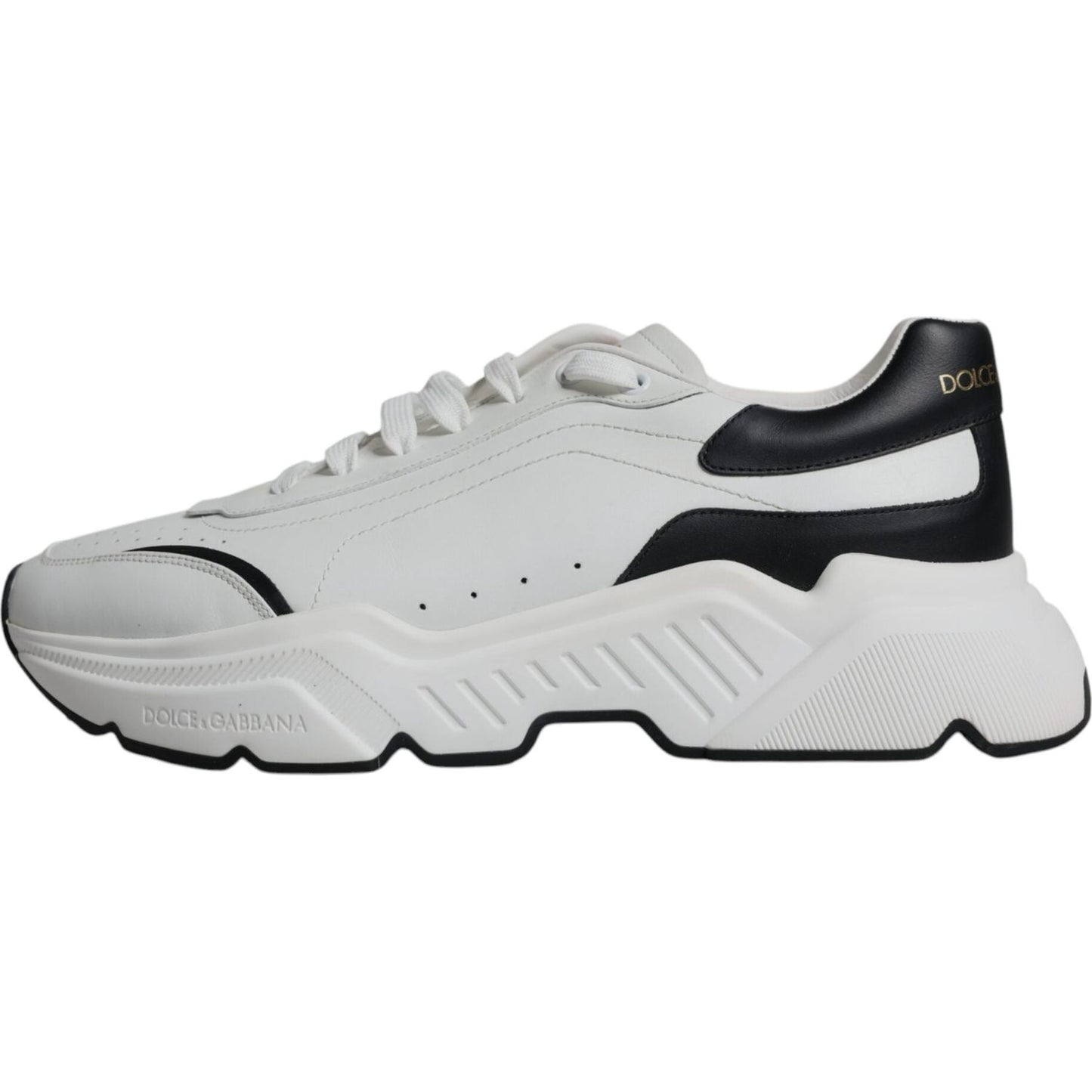 Dolce & Gabbana White Black DAYMASTER Leather Sneakers Shoes Dolce & Gabbana