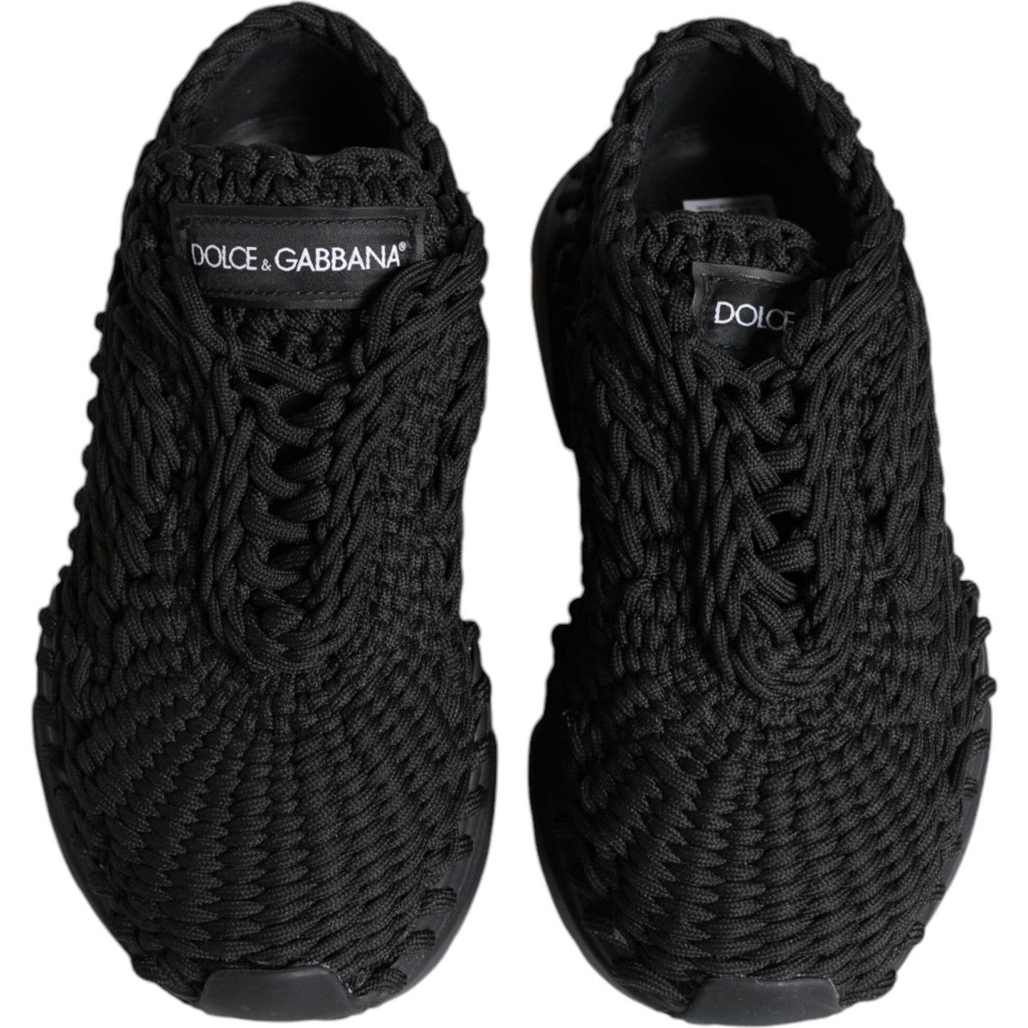 Dolce & Gabbana Black Knitted Daymaster Sneakers Shoes Dolce & Gabbana