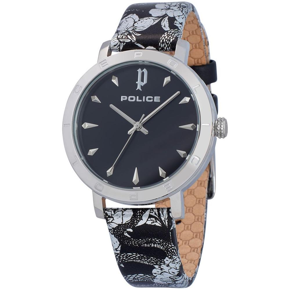 Police Black Leather Watch