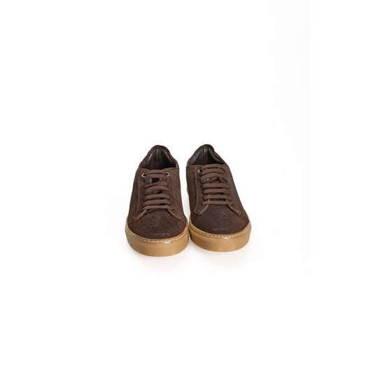 Roberto Pepe Luxury Brown Calfskin Sneaker Roberto Pepe Luxury