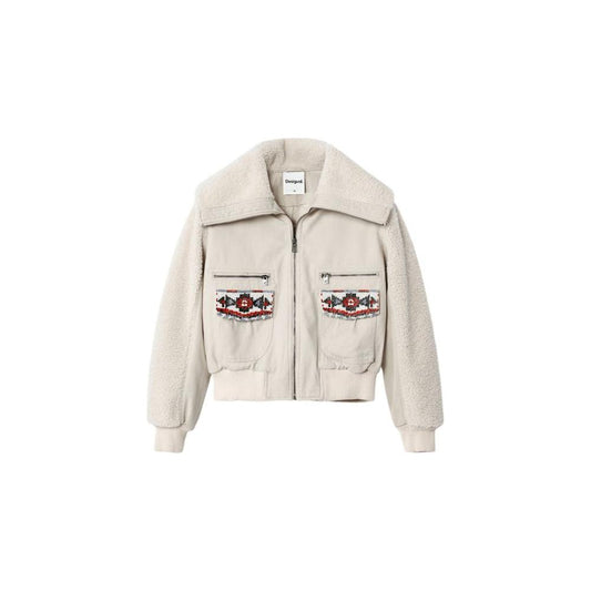 Desigual Beige Cotton Jackets & Coat Desigual