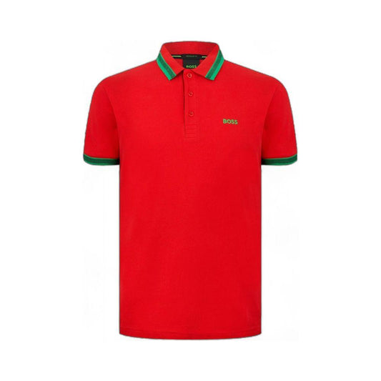 Hugo Boss Red Cotton Polo Shirt Hugo Boss