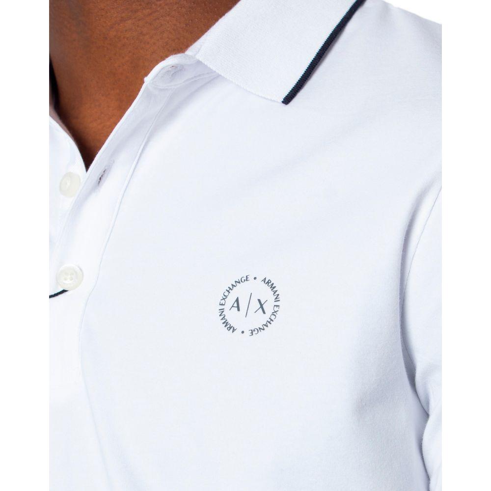 Armani Exchange White Cotton Polo Shirt Armani Exchange