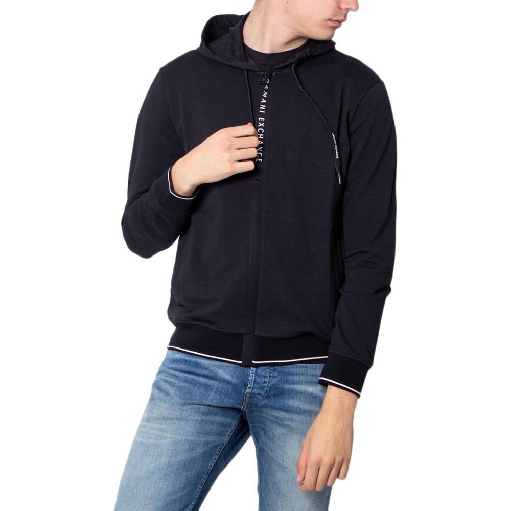 Armani Exchange Black Cotton Sweater Armani Exchange