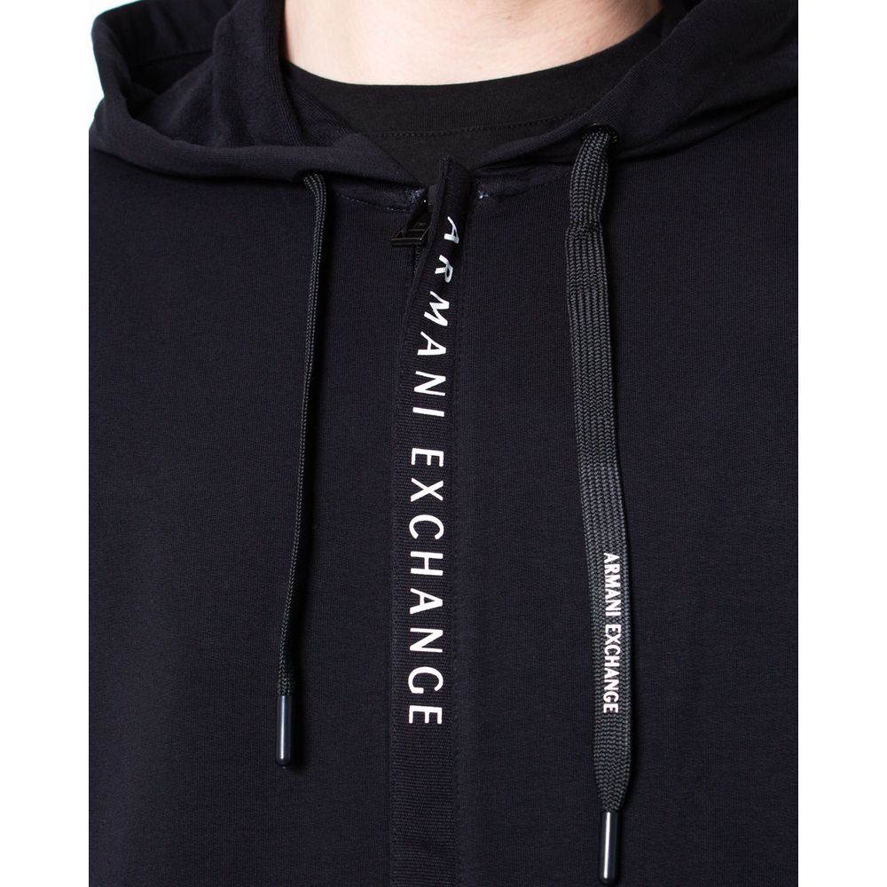 Armani Exchange Black Cotton Sweater Armani Exchange