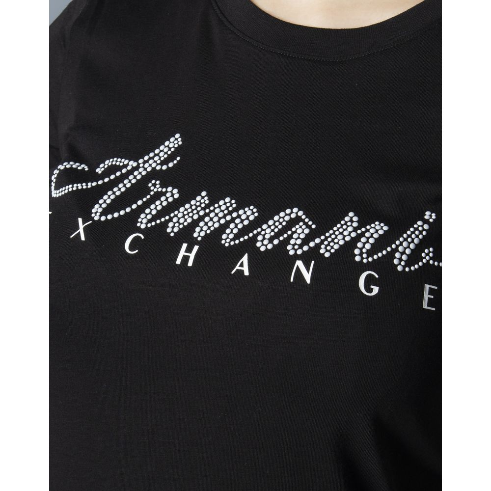 Armani Exchange Black Cotton Tops & T-Shirt Armani Exchange