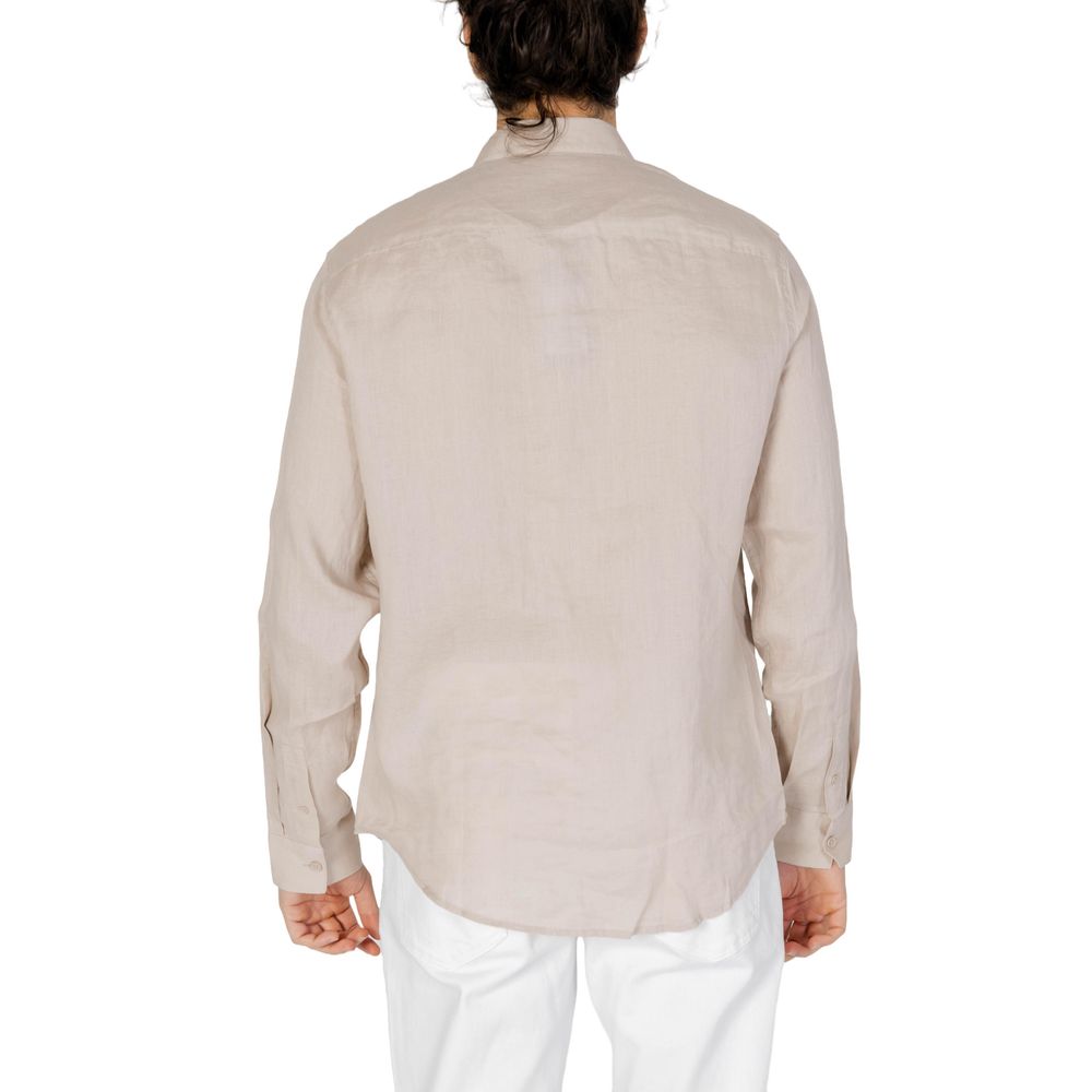 Armani Exchange Beige Linen Shirt Armani Exchange