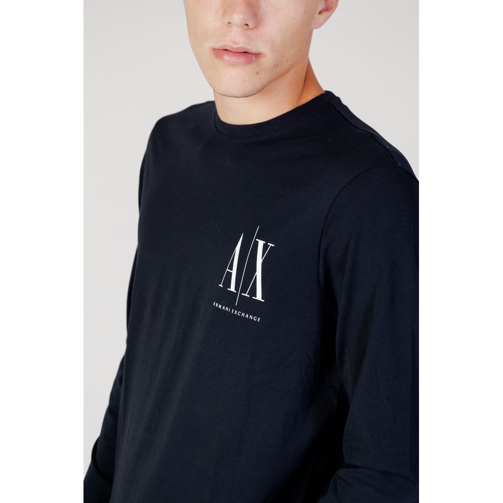 Armani Exchange Blue Cotton T-Shirt Armani Exchange