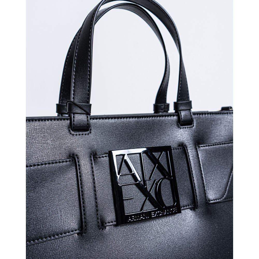 Armani Exchange Black Synthetic Leather Handbag