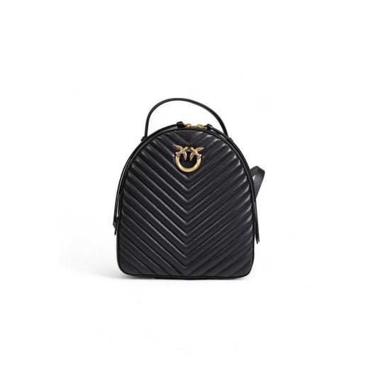 PINKO Black Leather Backpack