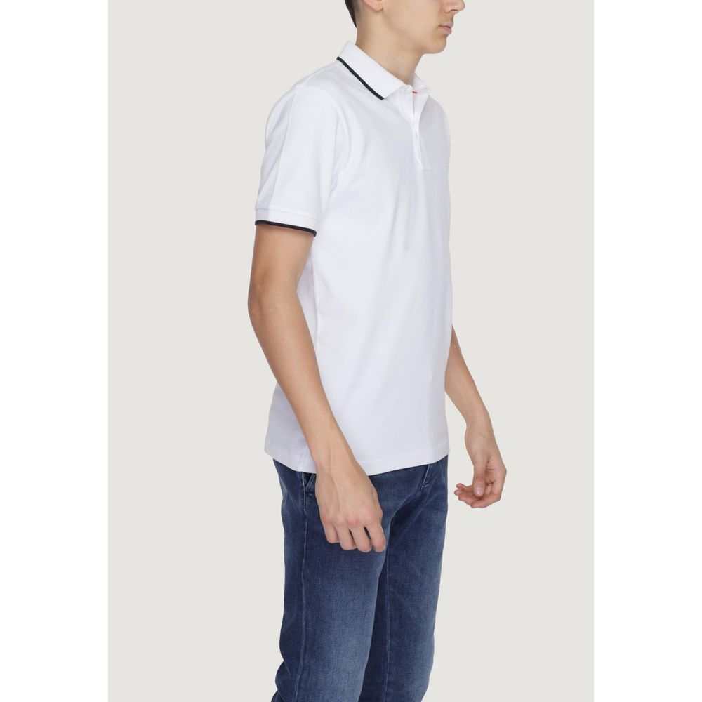 Hugo Boss White Cotton Polo Shirt