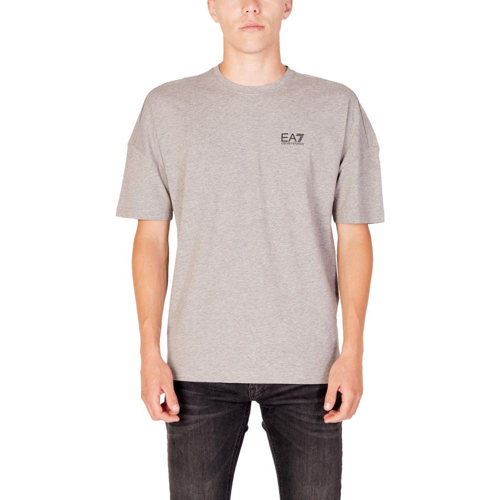 EA7 Emporio Armani Gray Cotton T-Shirt EA7 Emporio Armani