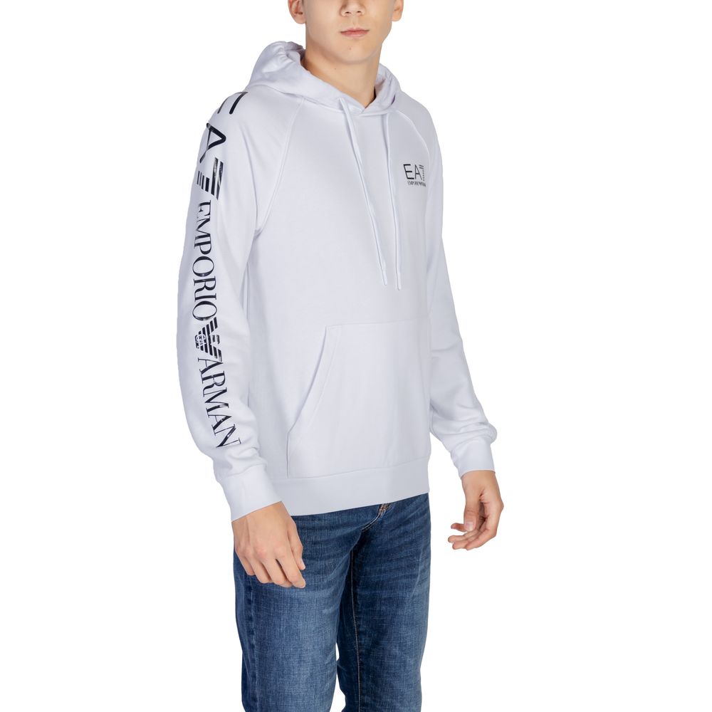 EA7 Emporio Armani White Cotton Sweater EA7 Emporio Armani