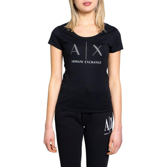 Armani Exchange Black Cotton Tops & T-Shirt Armani Exchange