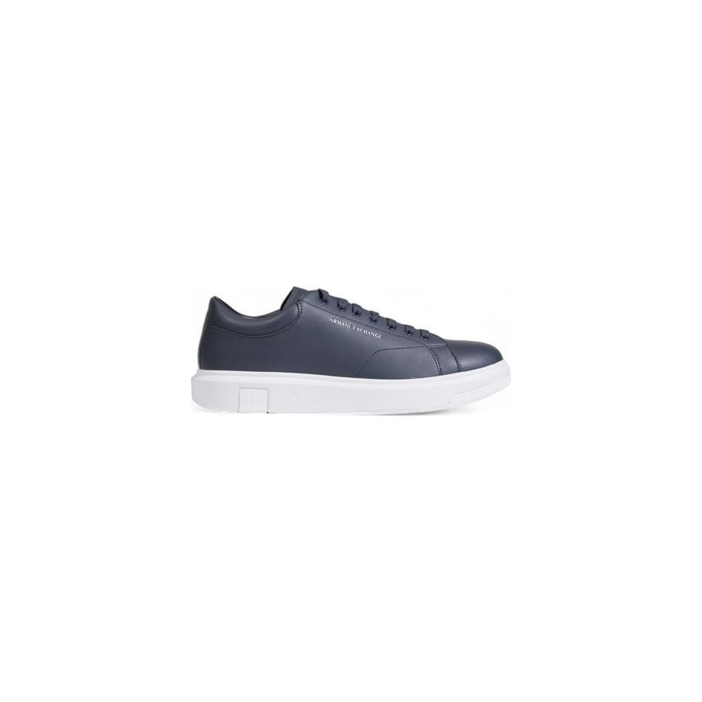 Armani Exchange Blue Leather Sneaker Armani Exchange