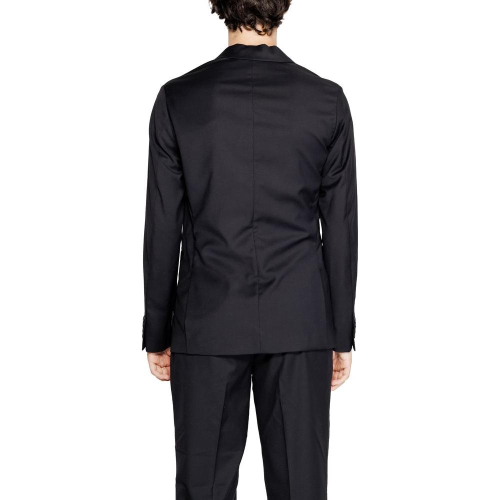 Armani Exchange Black Polyester Blazer Armani Exchange