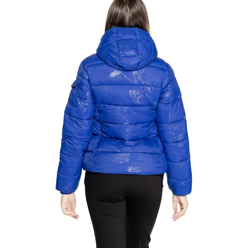 Desigual Blue Polyamide Jackets & Coat Desigual