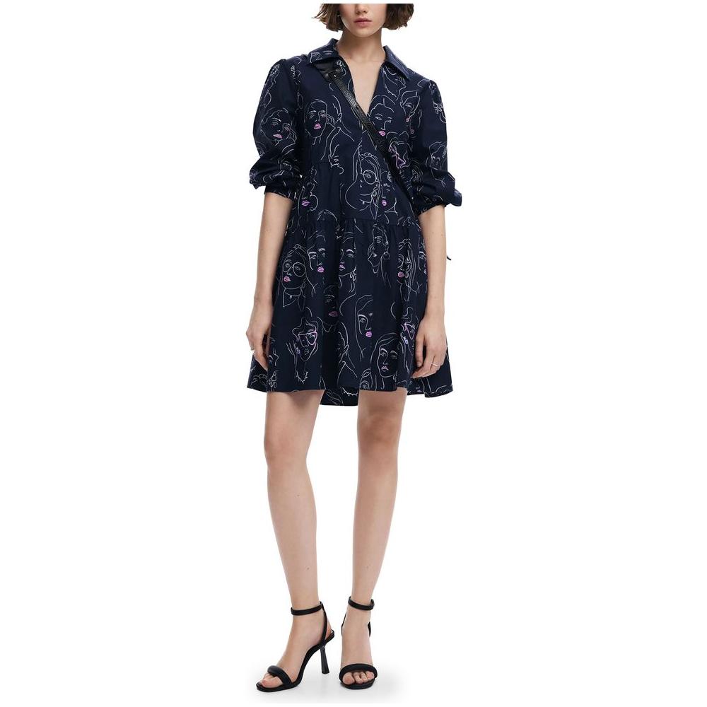 Desigual Blue Cotton Dress Desigual