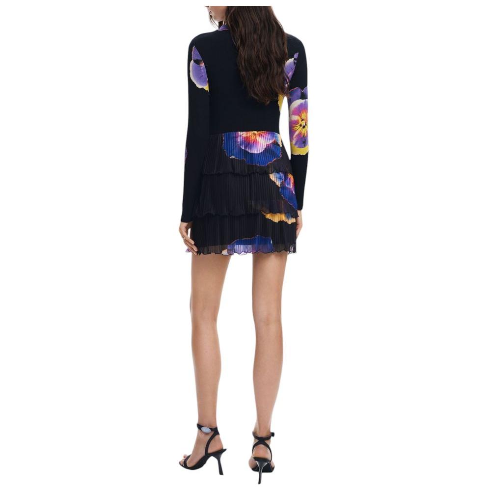 Desigual Black Viscose Dress Desigual