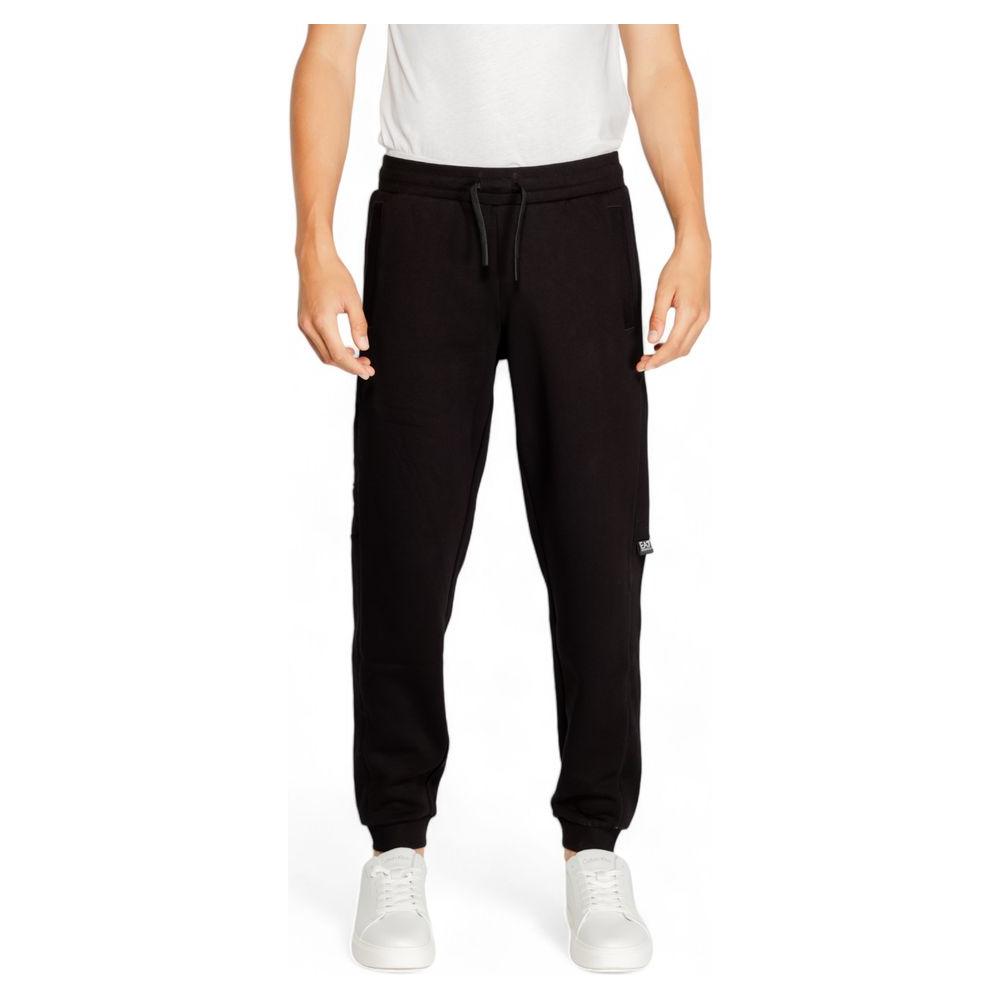 EA7 Emporio Armani Black Cotton Jeans & Pant EA7 Emporio Armani