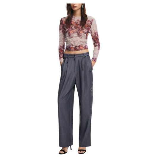 Desigual Gray Polyester Jeans & Pant Desigual