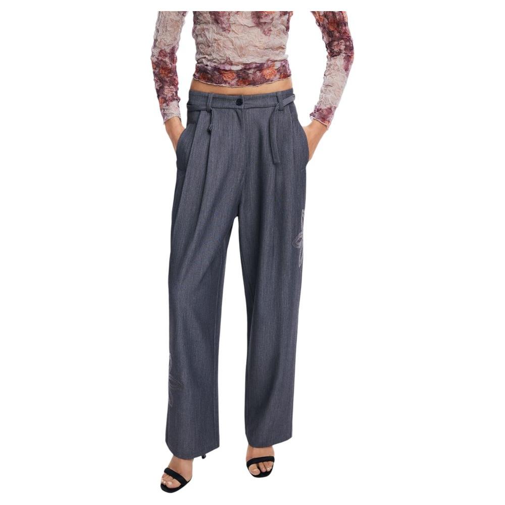 Desigual Gray Polyester Jeans & Pant Desigual