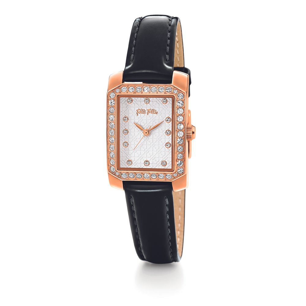 Folli Follie Black Leather Watch Folli Follie