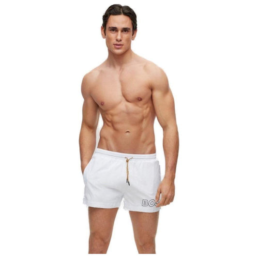 Hugo Boss White Polyamide Swimwear Hugo Boss