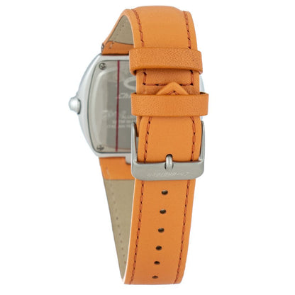 Chronotech Orange Leather Dress Watch