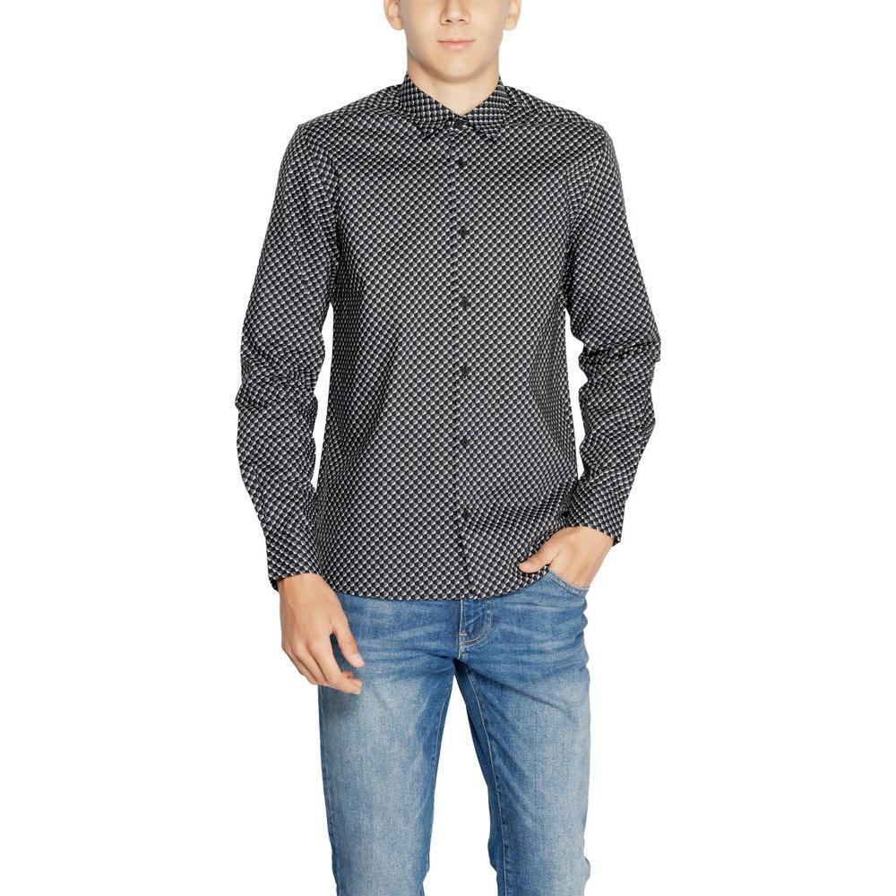 Antony Morato Gray Cotton Pattern Shirt