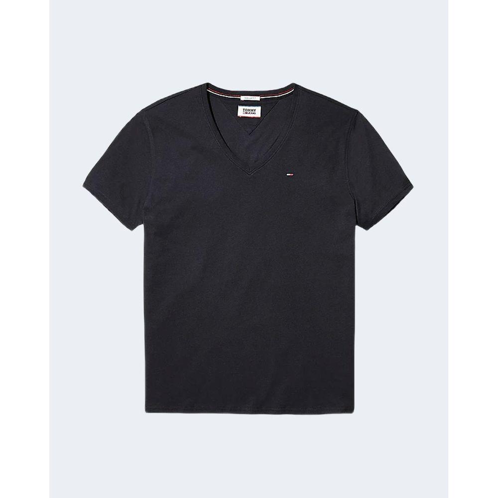 Tommy Hilfiger Jeans Black Cotton T-Shirt Tommy Hilfiger Jeans