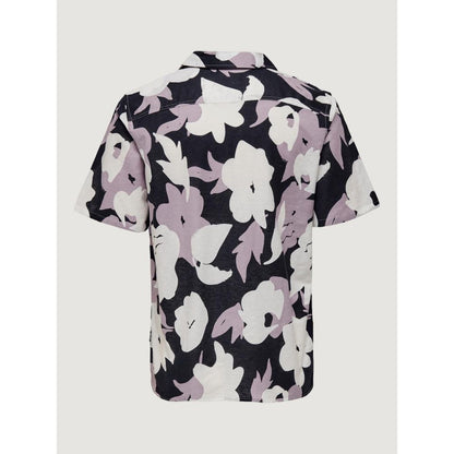 Only & Sons Purple Linen Shortsleeve Shirt