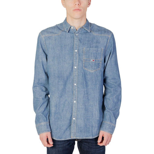 Tommy Hilfiger Jeans Blue Cotton Shirt Tommy Hilfiger Jeans