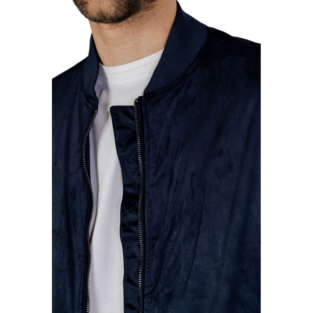 Hamaki-Ho Blue Polyester Bomber