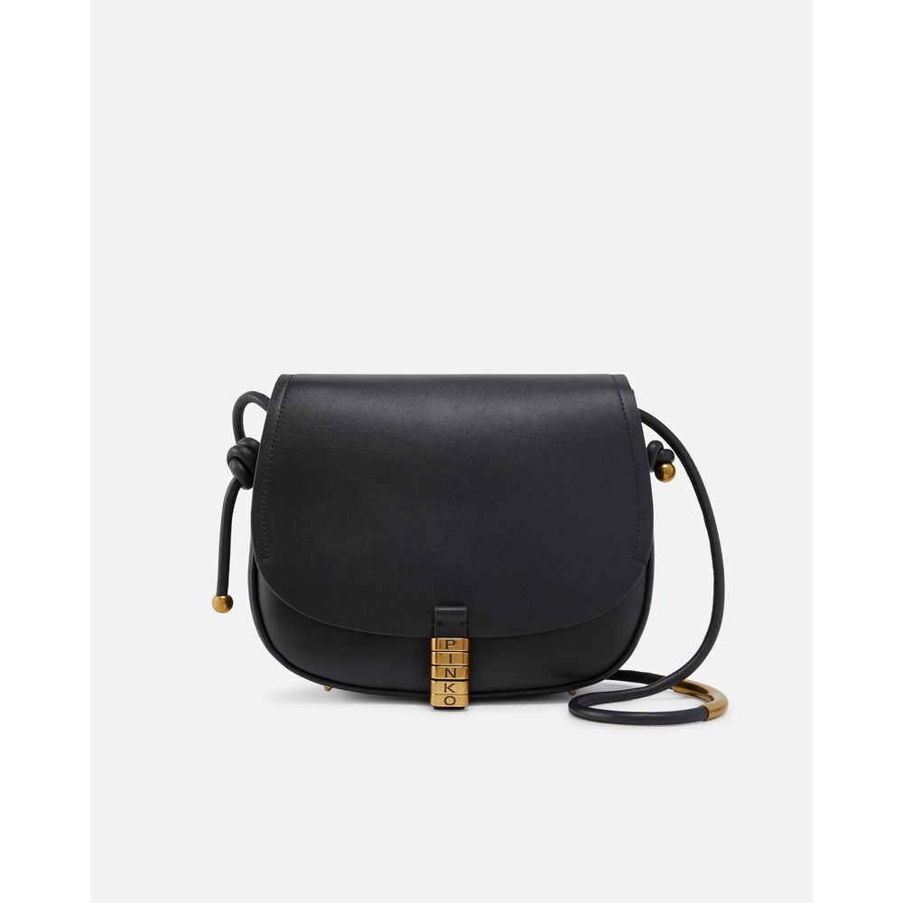 PINKO Black Leather Women Crossbody Bag PINKO