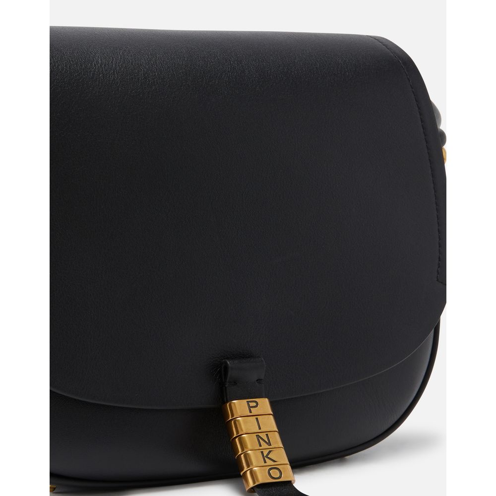 PINKO Black Leather Women Crossbody Bag PINKO