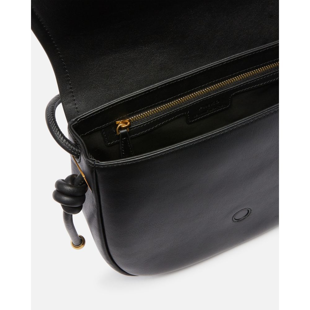 PINKO Black Leather Women Crossbody Bag PINKO