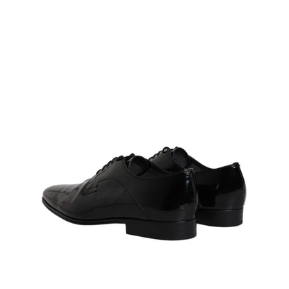 Dolce & Gabbana Black Leather Lace Up Derby Formal Shoes