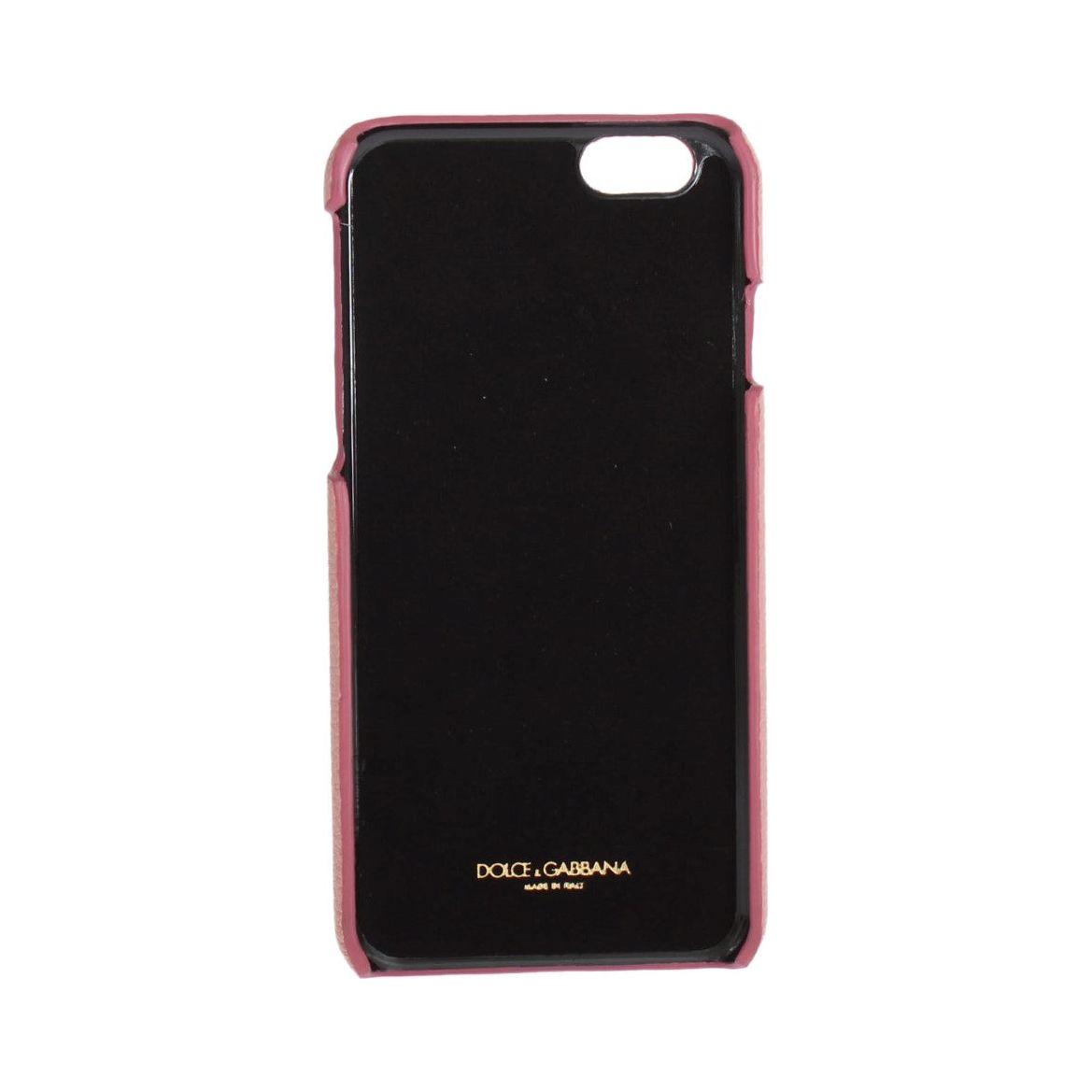 Dolce & Gabbana Chic Pink Leather Heart-Embellished Phone Cover Dolce & Gabbana