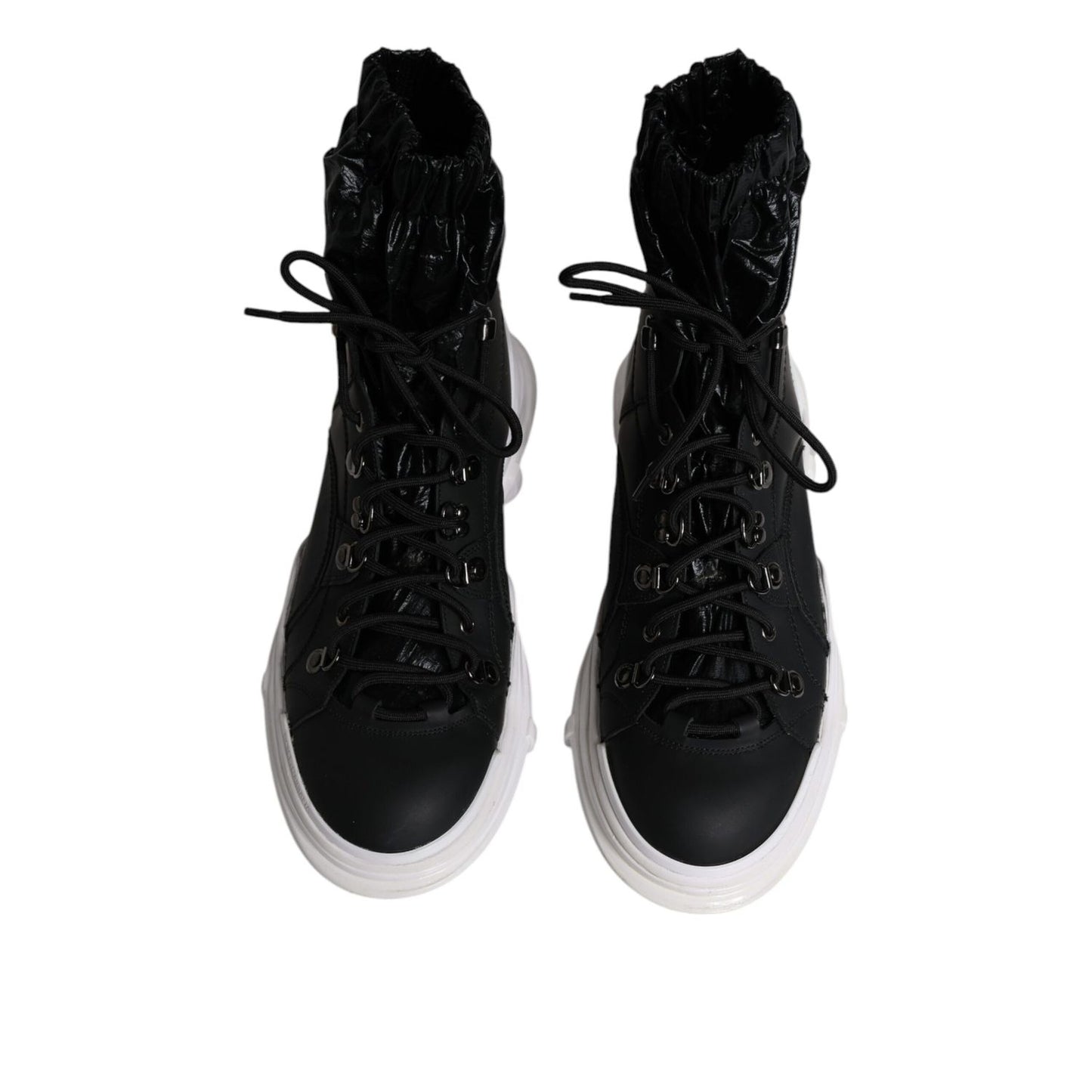Dolce & Gabbana Black Nylon Galileo High Top Sneakers Shoes