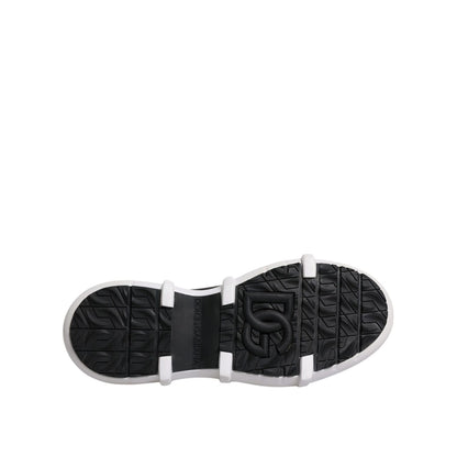 Dolce & Gabbana Black Nylon Galileo High Top Sneakers Shoes