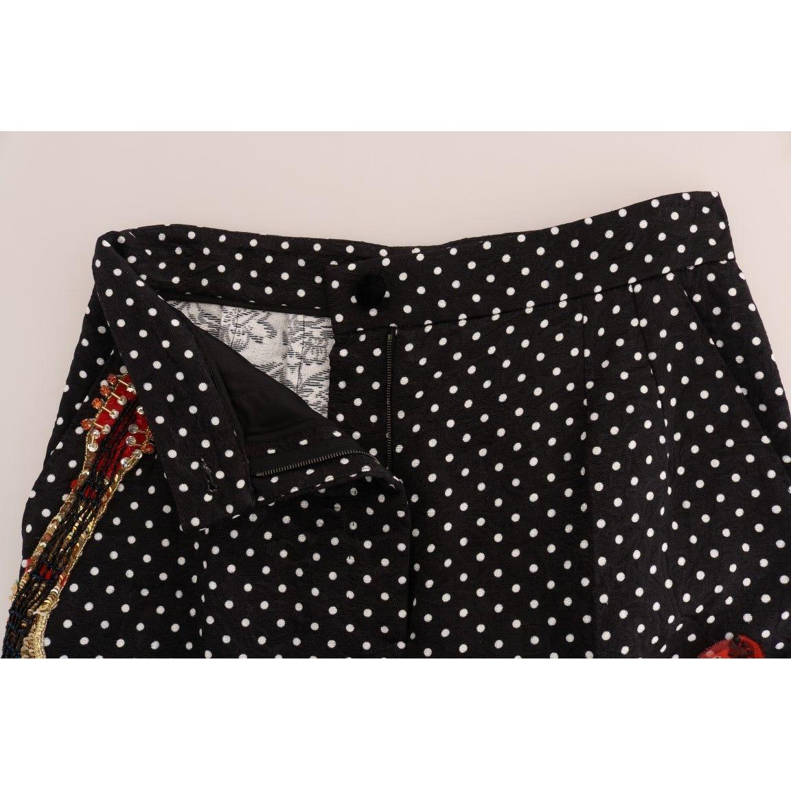 Dolce & Gabbana Elegant Polka Dot Embellished Trousers Jeans & Pants Dolce & Gabbana